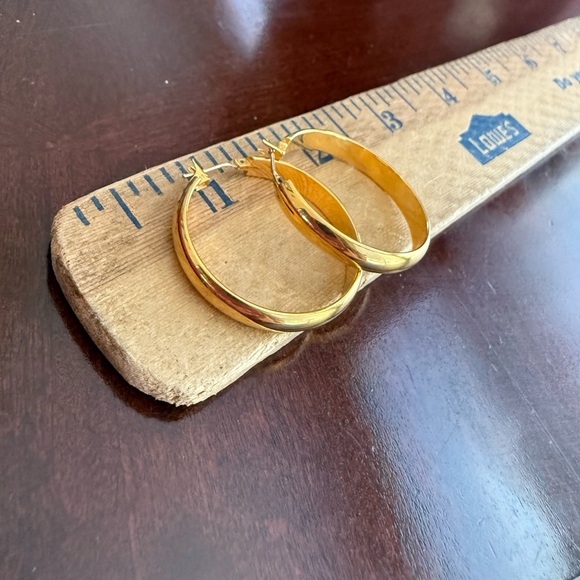 Monet Gold Tone Hoop Earrings - Picture 2 of 3